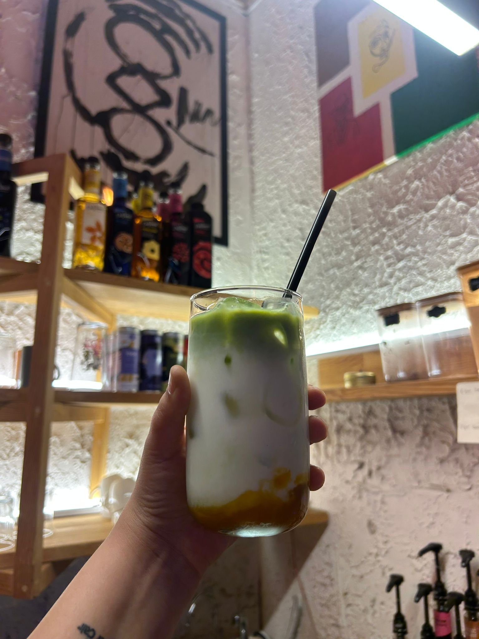 Peach Matcha Latte